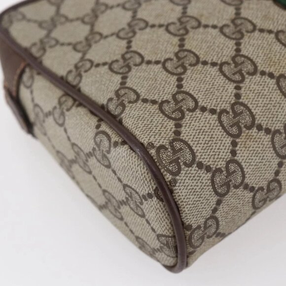 GUCCI GG Supreme Web Sherry Line Clutch Bag PVC Beige 156 01 012 Auth 149955 - Picture 5 of 16